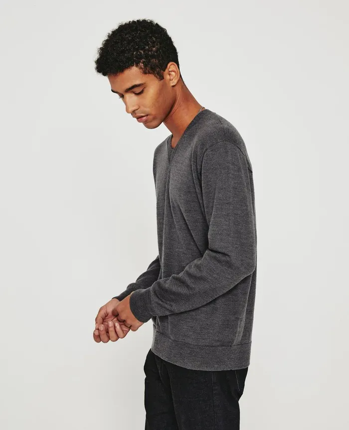 Beck Vee Heather Charcoal Men AG Jeans Sweatshirts