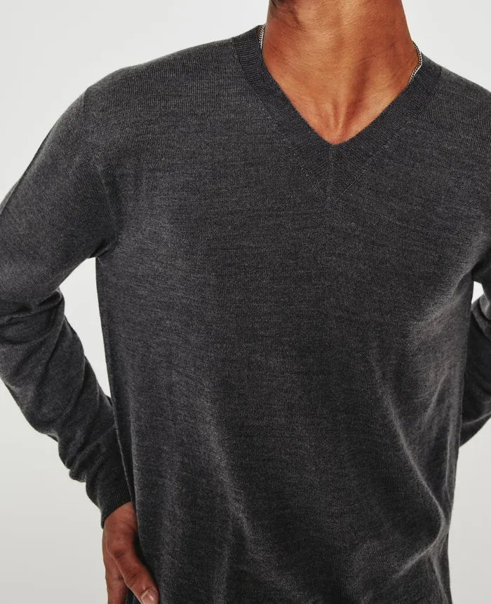 Beck Vee Heather Charcoal Men AG Jeans Sweatshirts Beck Vee Heather Charcoal Men AG Jeans Sweatshirts