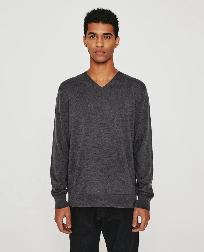 Beck Vee Heather Charcoal Men AG Jeans Sweatshirts Beck Vee Heather Charcoal Men AG Jeans Sweatshirts