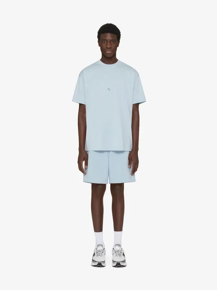 Bermuda Shorts In Fleece Sky Blue Men Givenchy Pants and Shorts