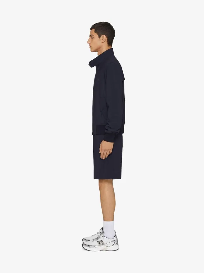 Bermuda Shorts In Wool Poplin Night Blue Men Givenchy Pants and Shorts