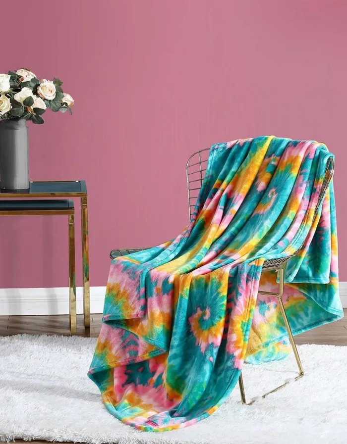 Betsey Johnson Women BETSEYS TIE DYE LOVE THROW BLANKET MULTI Betsey Johnson Women BETSEYS TIE DYE LOVE THROW BLANKET MULTI