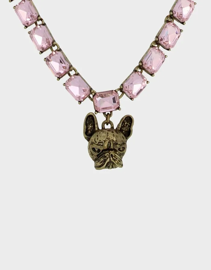 Betsey Johnson Women DEAR BETSEY FRENCHIE NECKLACE PINK Betsey Johnson Women DEAR BETSEY FRENCHIE NECKLACE PINK