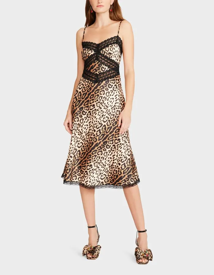 Betsey Johnson Women HOLLYWOOD MIDI DRESS LEOPARD Leopard