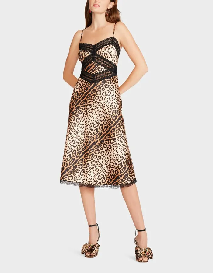 Betsey Johnson Women HOLLYWOOD MIDI DRESS LEOPARD Leopard