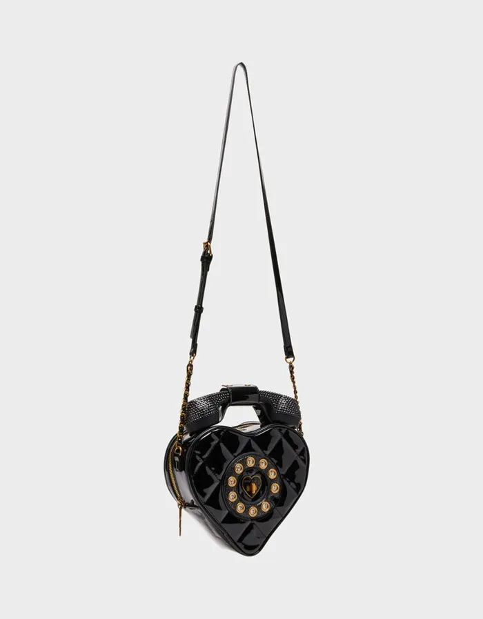 Betsey Johnson Women KITSCH PHONE TAG CROSSBODY BLACK Black Betsey Johnson Women KITSCH PHONE TAG CROSSBODY BLACK Black