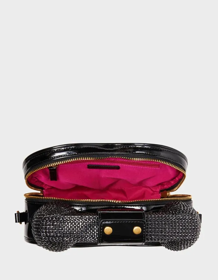 Betsey Johnson Women KITSCH PHONE TAG CROSSBODY BLACK Black Betsey Johnson Women KITSCH PHONE TAG CROSSBODY BLACK Black