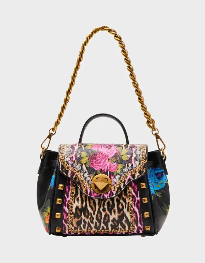 Betsey Johnson Women LEOPARD FLORAL SATCHEL MULTI