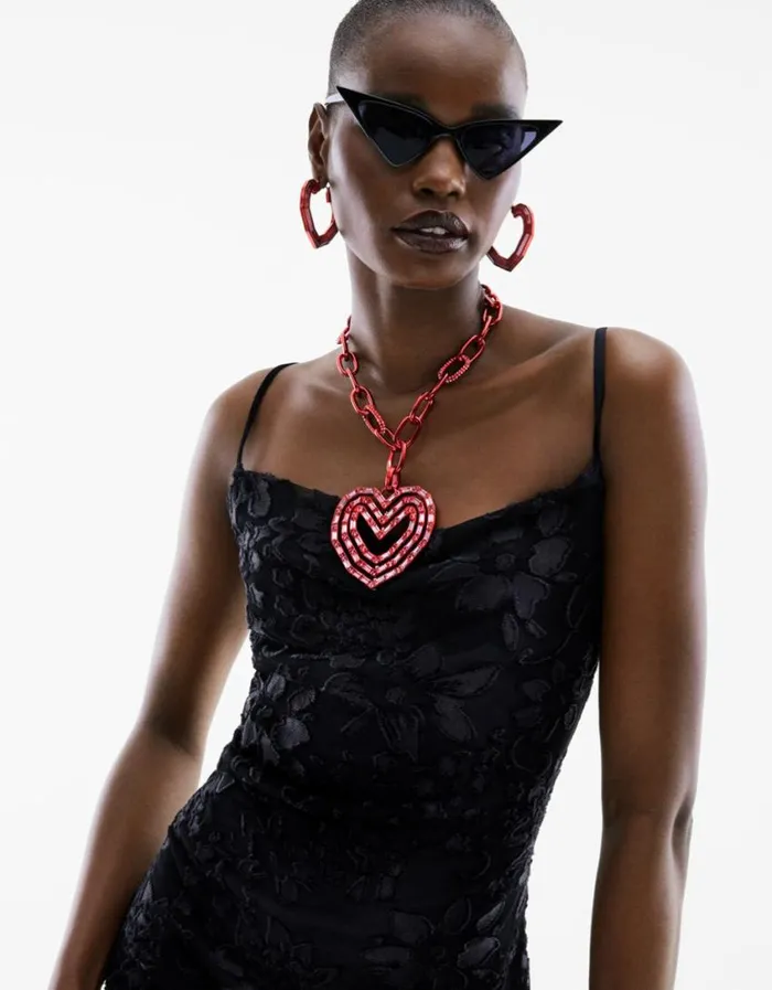 Betsey Johnson Women LOOK INTO YOUR HEART BAMBOO EARRINGS RED Betsey Johnson Women LOOK INTO YOUR HEART BAMBOO EARRINGS RED