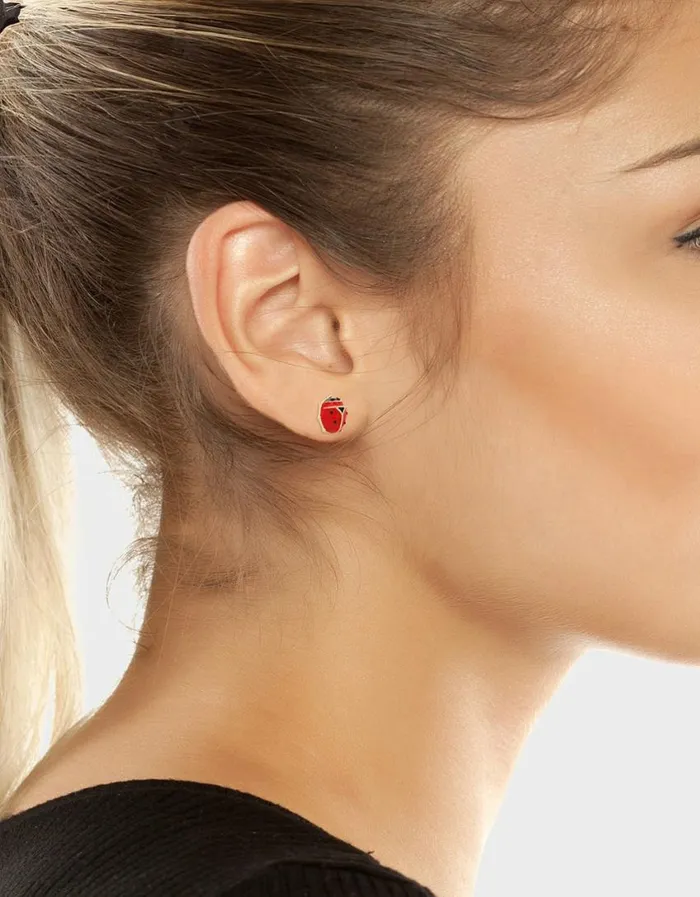 Betsey Johnson Women LUCKING OUT LADYBUG STUDS RED Betsey Johnson Women LUCKING OUT LADYBUG STUDS RED