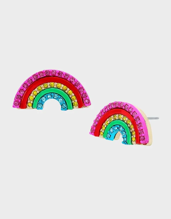 Betsey Johnson Women LUCKING OUT RAINBOW STUDS RAINBOW