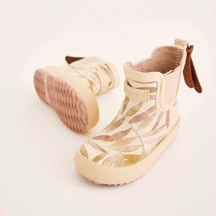 bisgaardshoes Rubber boots KIDS baby rubber beige leaves Beige