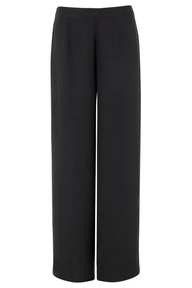 Black Diamante Side Split Chiffon Trousers Women Roman Occasionwear