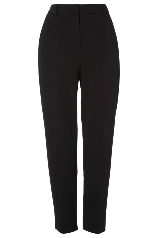 Black Tailored Straight Leg Trouser Women Roman Trousers