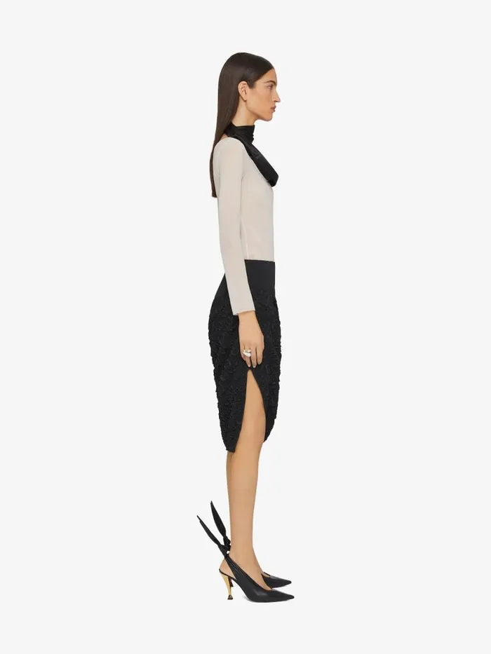 Blouse In Silk Georgette With Swallow Collar Pale Golden Women Givenchy Tops and Shirts