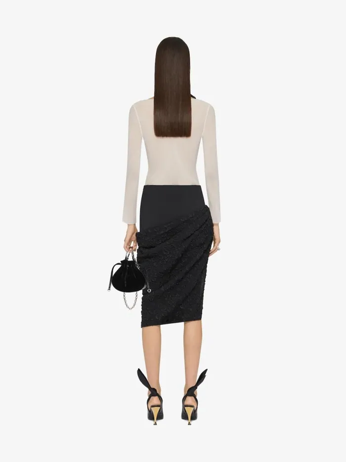 Blouse In Silk Georgette With Swallow Collar Pale Golden Women Givenchy Tops and Shirts