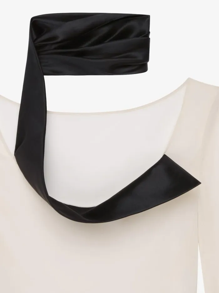 Blouse In Silk Georgette With Swallow Collar Pale Golden Women Givenchy Tops and Shirts