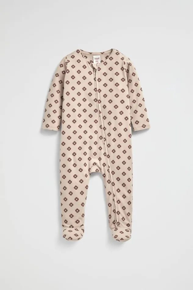 Bodysuits and Onesies Newborn Seed Heritage Flower Zipsuit Sand