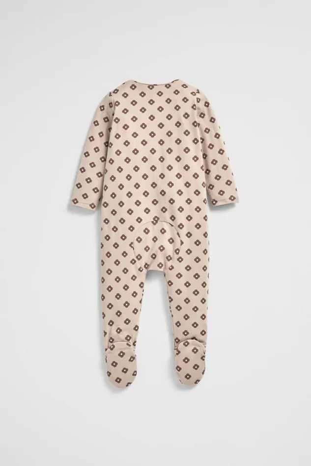 Bodysuits and Onesies Newborn Seed Heritage Flower Zipsuit Sand