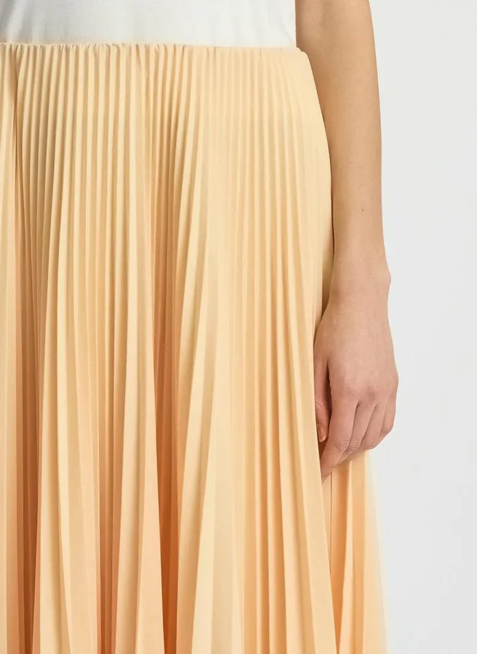 Bottoms Women ALC Tatum Pleated Midi Skirt Au Lait Bottoms Women ALC Tatum Pleated Midi Skirt Au Lait