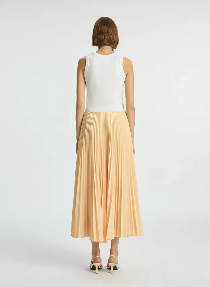 Bottoms Women ALC Tatum Pleated Midi Skirt Au Lait Bottoms Women ALC Tatum Pleated Midi Skirt Au Lait