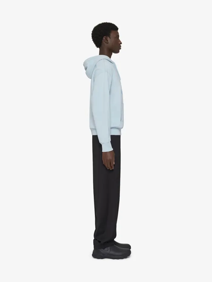 Boxy Fit Hoodie In Fleece Wings Sky Blue Men Givenchy Sweatshirts and Hoodies