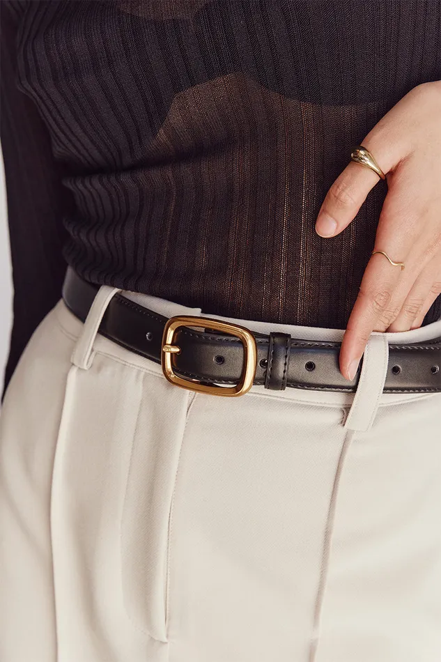 BRADFORD BLACK LEATHER BELT Women DISSH The Gift Shop
