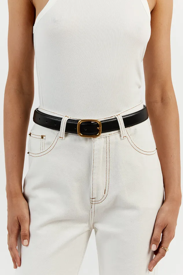 BRADFORD BLACK LEATHER BELT Women DISSH The Gift Shop