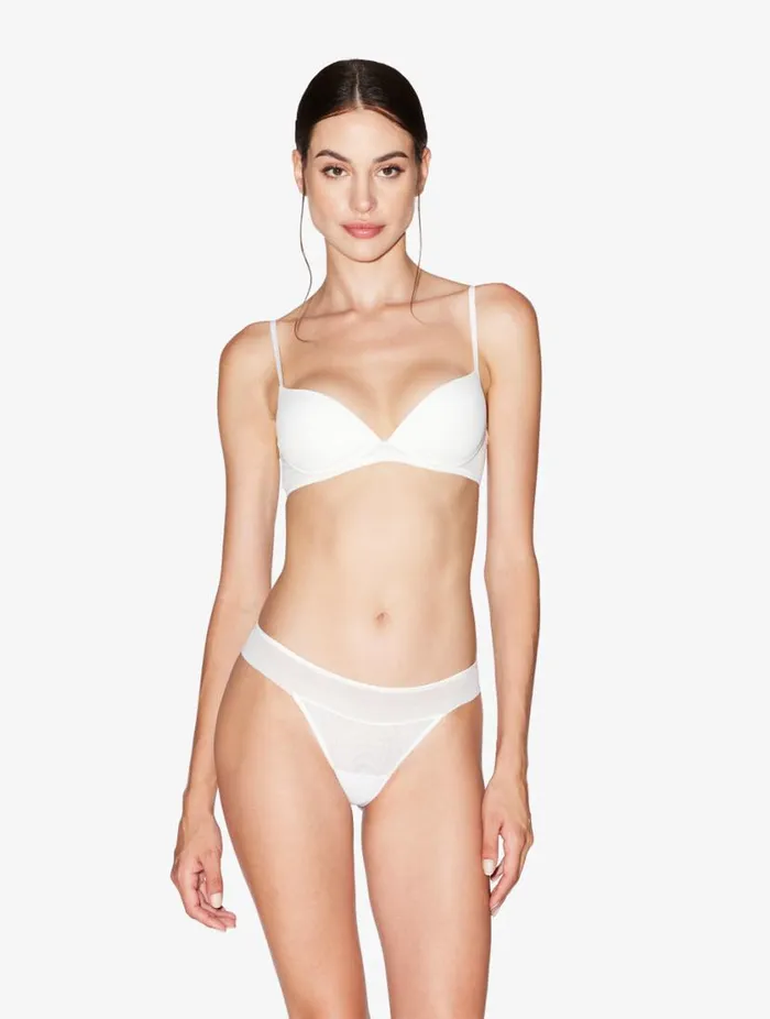 Brazilian Briefs In Offwhite Stretch Tulle Lingerie La Perla Brazilian
