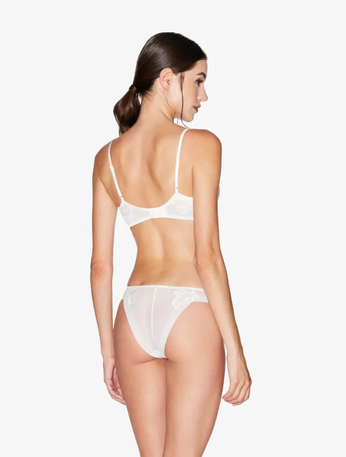 Brazilian Briefs In Offwhite Stretch Tulle Lingerie La Perla Brazilian