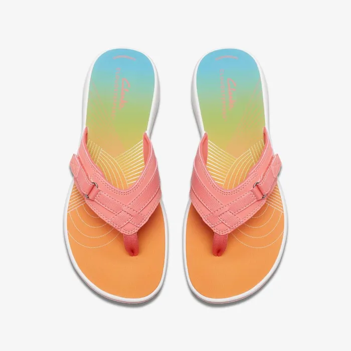 Breeze Sea Coral Ombre Women Clarks Sandals and Flip Flops
