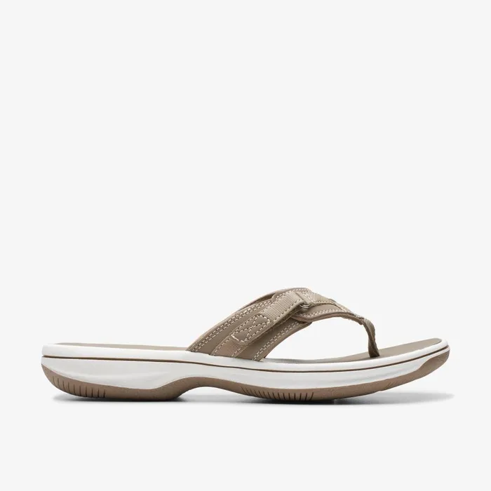 Breeze Sea Taupe Women Clarks Sandals and Flip Flops