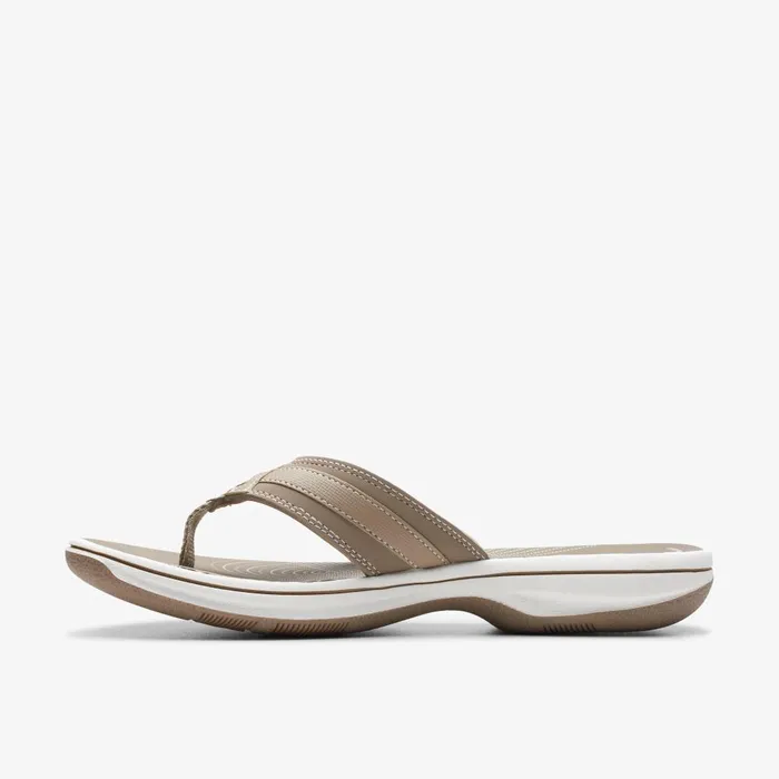 Breeze Sea Taupe Women Clarks Sandals and Flip Flops
