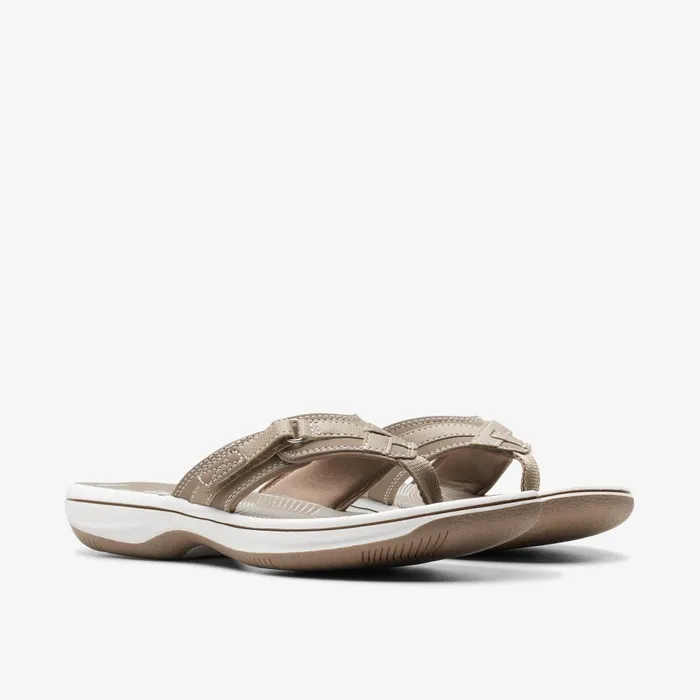 Breeze Sea Taupe Women Clarks Sandals and Flip Flops