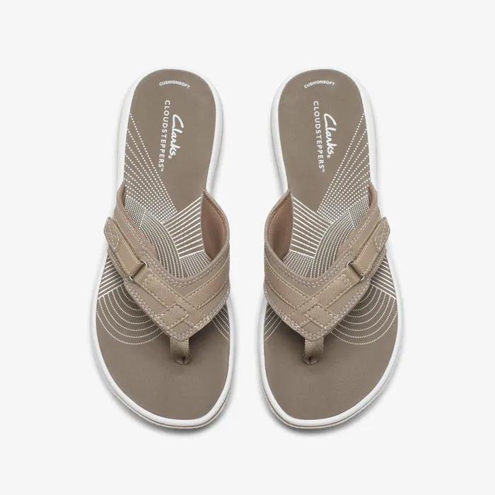 Breeze Sea Taupe Women Clarks Sandals and Flip Flops