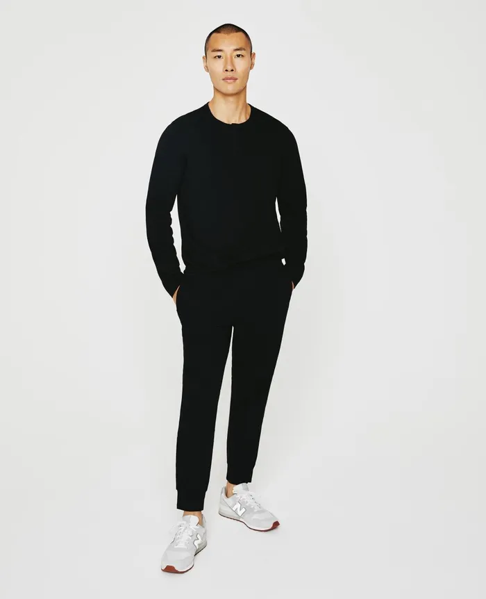 Bryce Long Sleeve Henley True Black Men AG Jeans Tees Bryce Long Sleeve Henley True Black Men AG Jeans Tees