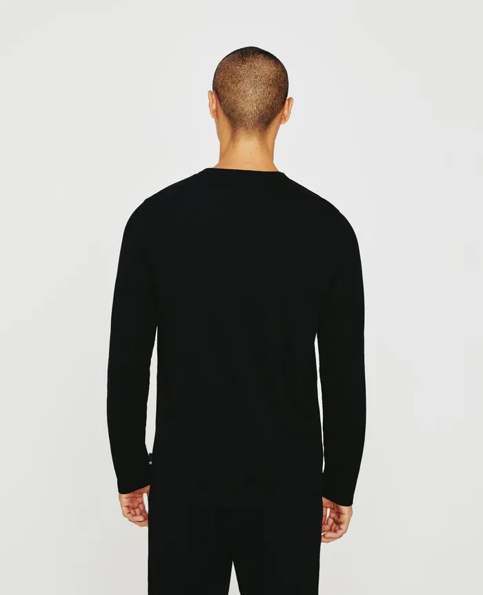 Bryce Long Sleeve Henley True Black Men AG Jeans Tees Bryce Long Sleeve Henley True Black Men AG Jeans Tees