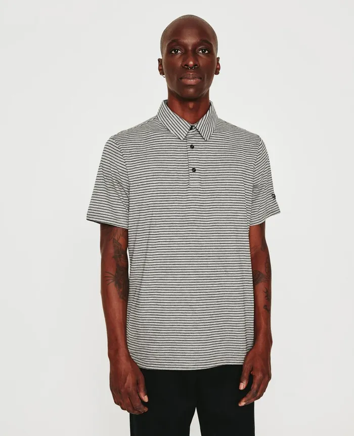 Bryce Polo Heather Greytrue Black Men AG Jeans Polos
