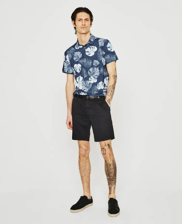 Bryce Polo Tropical Fronds Deep Navy Mult Men AG Jeans Polos Bryce Polo Tropical Fronds Deep Navy Mult Men AG Jeans Polos