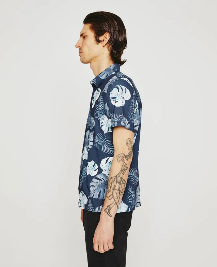 Bryce Polo Tropical Fronds Deep Navy Mult Men AG Jeans Polos Bryce Polo Tropical Fronds Deep Navy Mult Men AG Jeans Polos