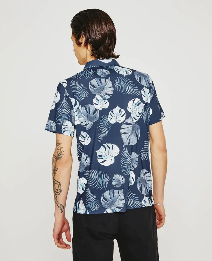 Bryce Polo Tropical Fronds Deep Navy Mult Men AG Jeans Polos Bryce Polo Tropical Fronds Deep Navy Mult Men AG Jeans Polos