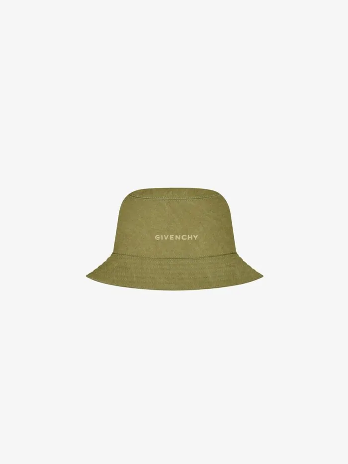 Bucket Hat In Canvas Khaki Men Givenchy Beanies and Caps
