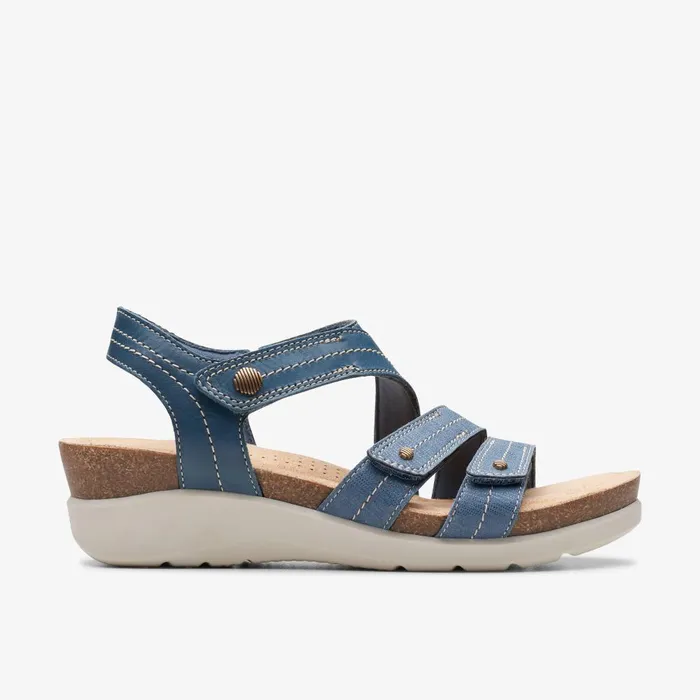 Calenne Clara Blue Combination Women Clarks Wedges