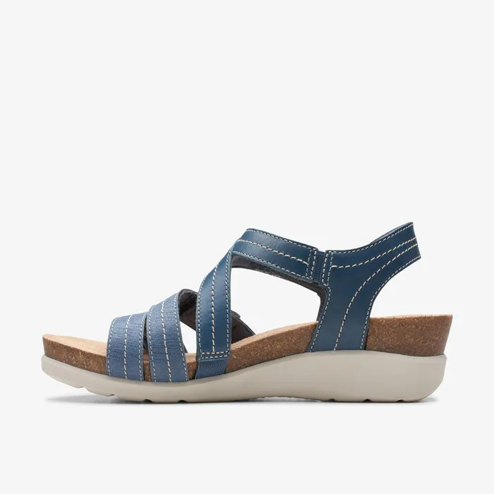 Calenne Clara Blue Combination Women Clarks Wedges