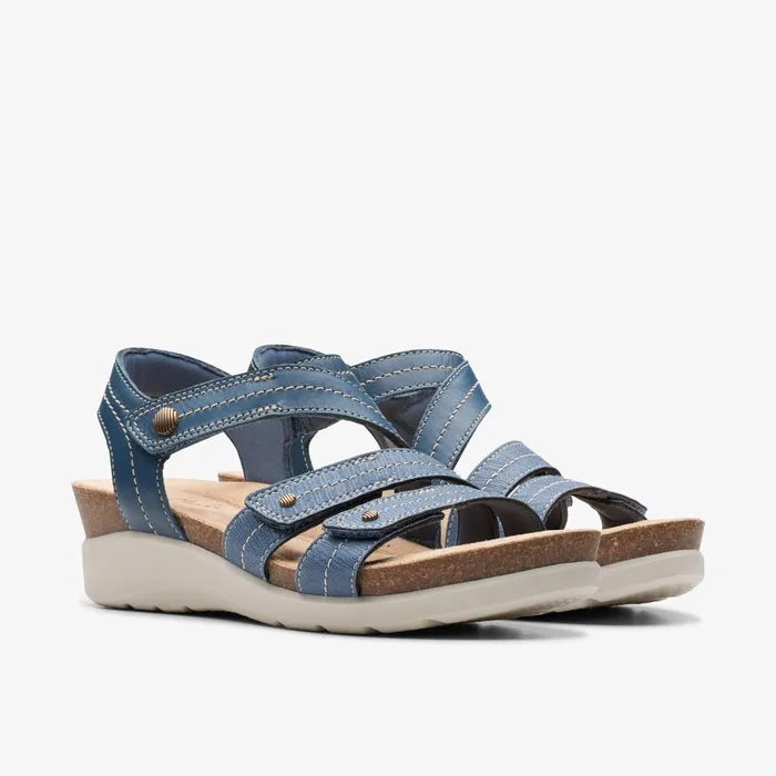 Calenne Clara Blue Combination Women Clarks Wedges