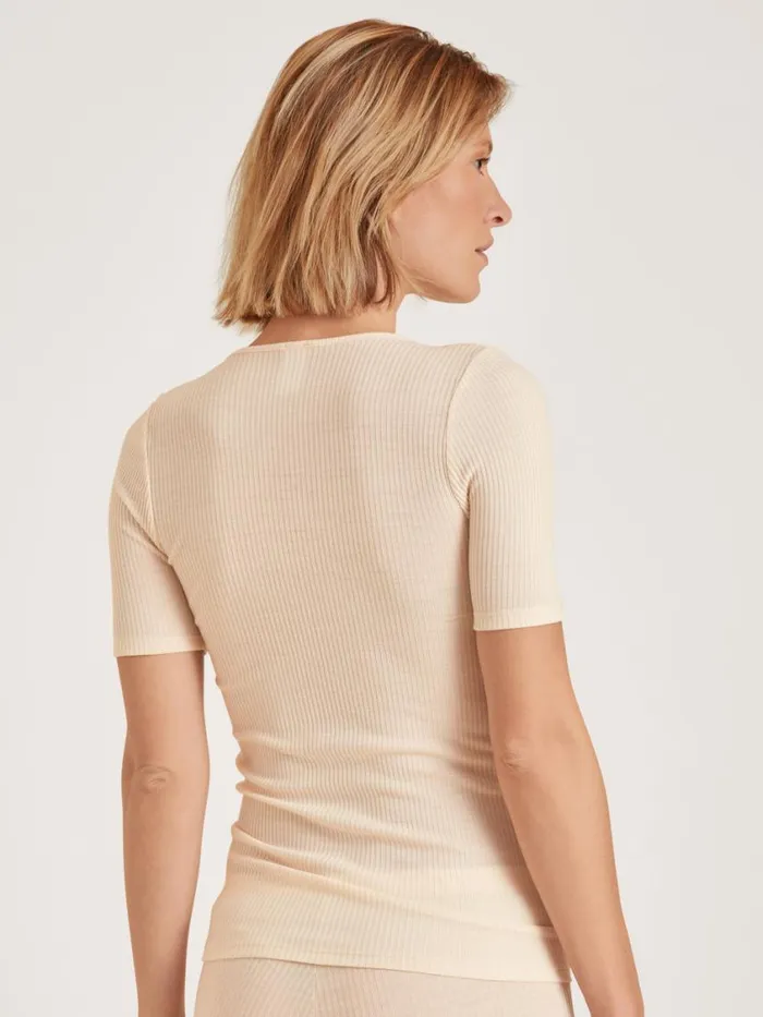 CALIDA Functional Underwear Women Shirt Short Sleeve Light Macadamia