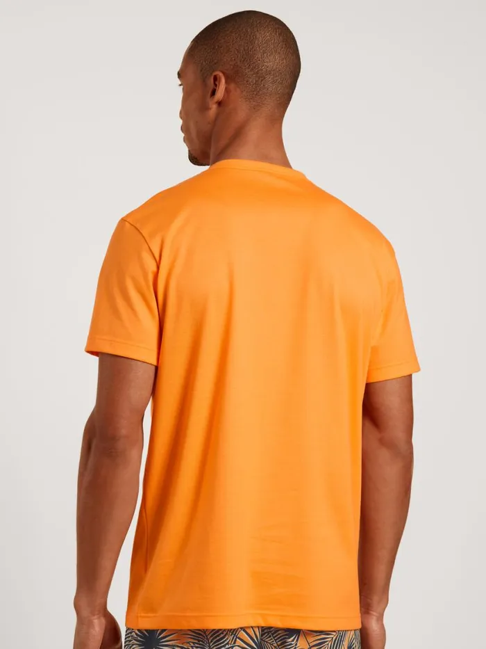 CALIDA Pyjama Tops Men Shirt Short Sleeve Blazing Orange