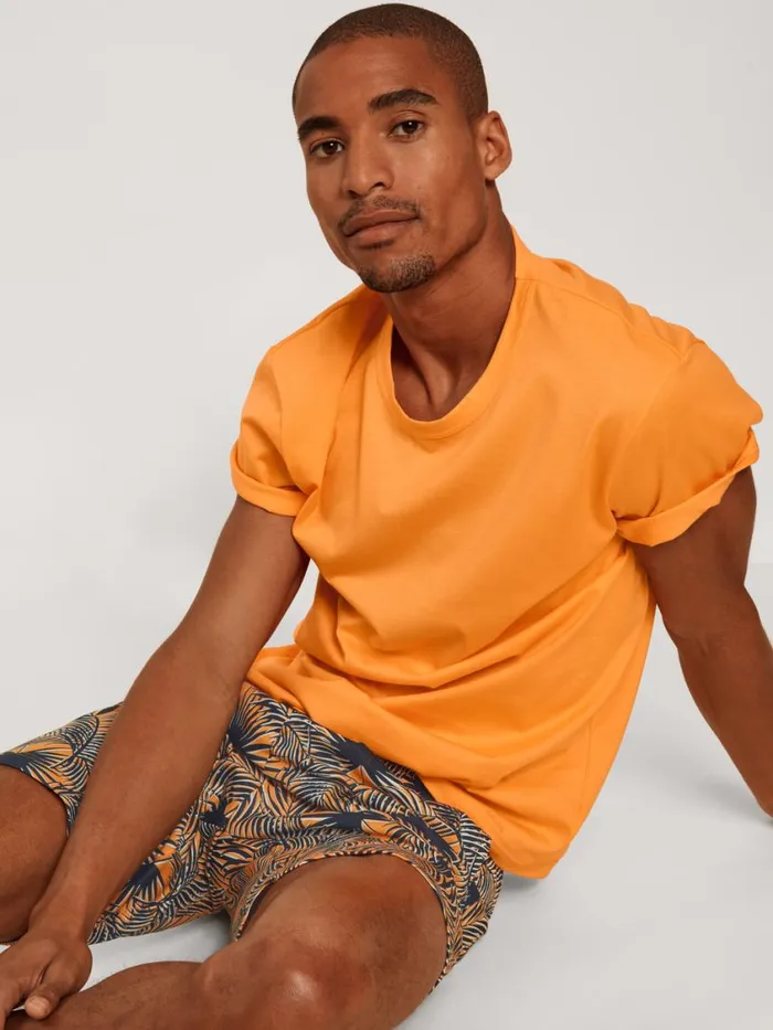 CALIDA Pyjama Tops Men Shirt Short Sleeve Blazing Orange