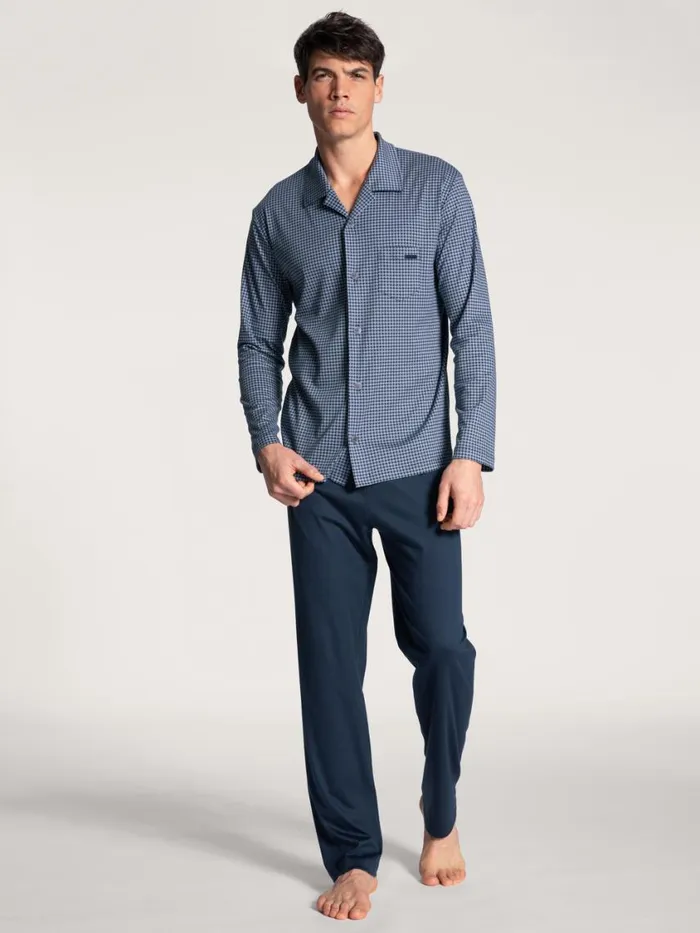 CALIDA Pyjamas Men Pyjama Buttoned Indigo Mood