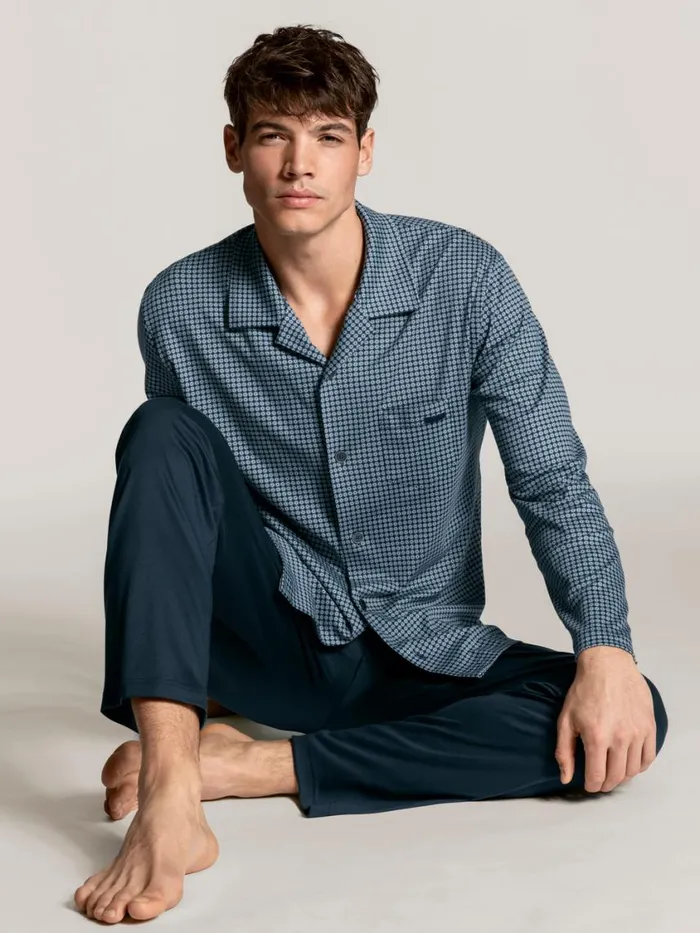 CALIDA Pyjamas Men Pyjama Buttoned Indigo Mood